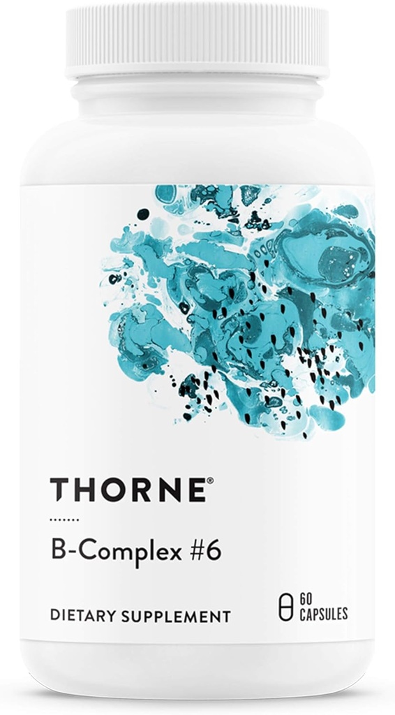 THORNE - B-Complex #6 - Βιταμίνη Β Complex με Ενεργές Μορφές των Ουσιωδών Β Βιταμινών & Extra B6-60 Σερβίρει