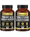 Earth Elixir Fadogia Agrestis 600mg and Tongkat Ali 500mg + Turkesterone1000mg and Ecdysterone 1000mg Supplments (180 Capsules) Bundle