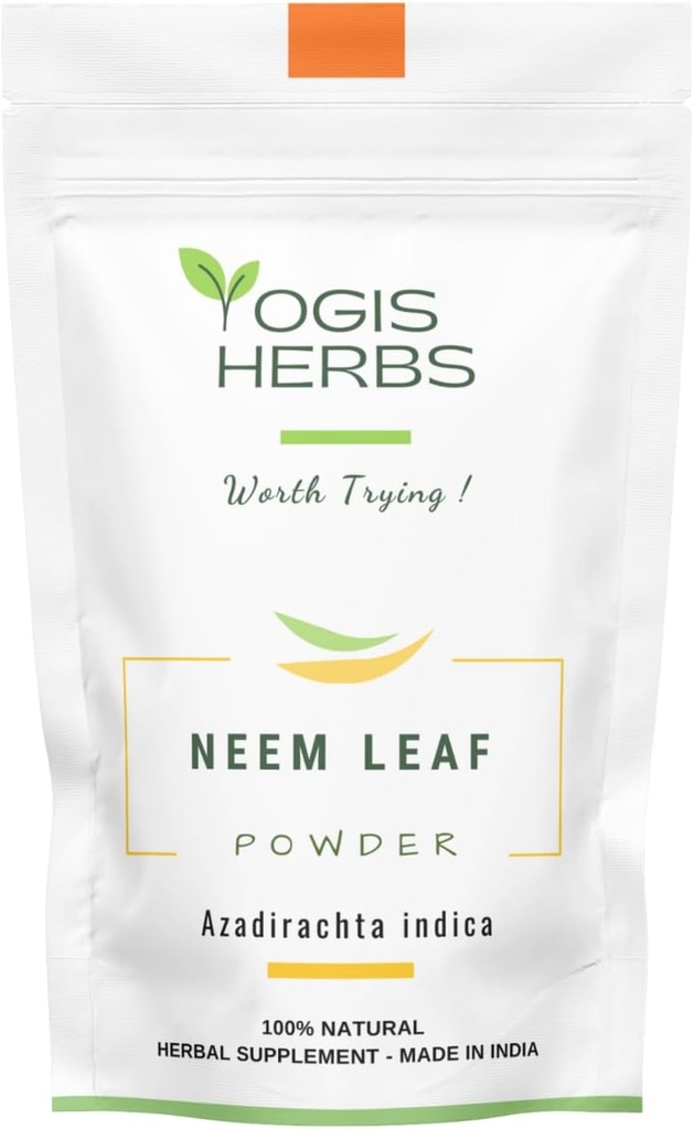 YOGIS HERBS Neem Leaf Powder – Pure Azadirachta Indica για Αποτοξίνωση, Ανοσολογική Υποστήριξη και Καθαρό Δέρμα – 100% Φυσικό συμπλήρωμα βοτάνων