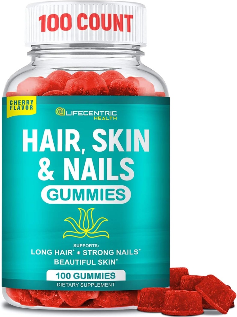 Μαλλιά δέρμα και νύχια Gummies με υψηλή δραστικότητα Biotin 5000mcg 