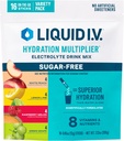 Liquid I.V.® Hydration Multiplier Sugar-Free Variety Pack - Raspberry Melon, Lemon Lime, White Peach, Green Grape (Variety Pack)