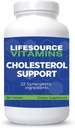 LifeSource Vitamins Cholesterol Support - 28 Όλα τα φυσικά συνεργιστικά συστατικά - Χοληστερόλη & Τριγλυκερίδια Υποστήριξη μείωσης Αυτό μπορεί να βελτιώσει την καρδιά και την καρδιαγγειακή υγεία (180 δισκία)