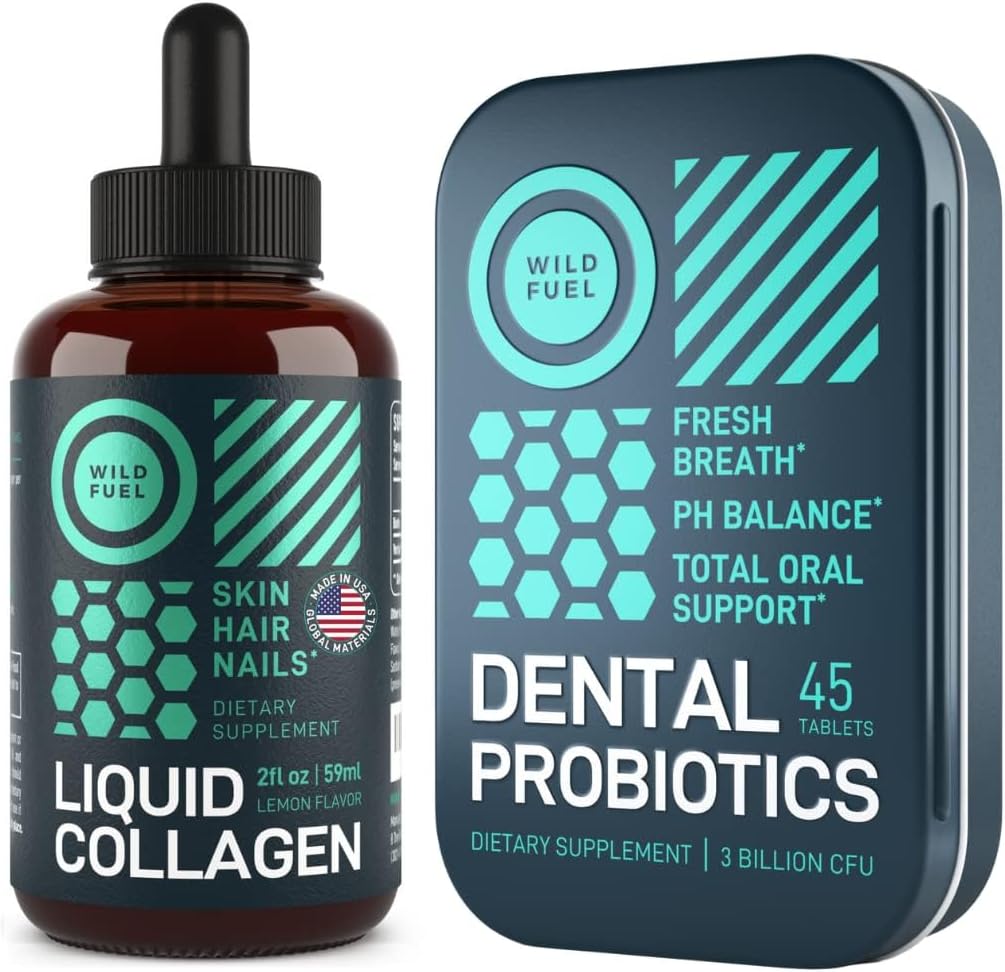WILD FUEL Liquid Collagen Peptides με Βιοτίνη και Οδοντιατρικά Προβιοτικά για τη φρεσκάδα αναπνοής