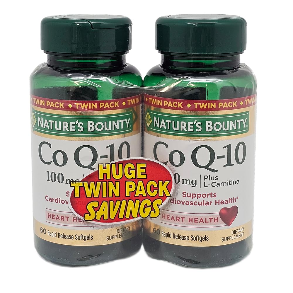 Nature's Bounty CoQ10 100mg Twin Pack, 60 Count, 2 Pack