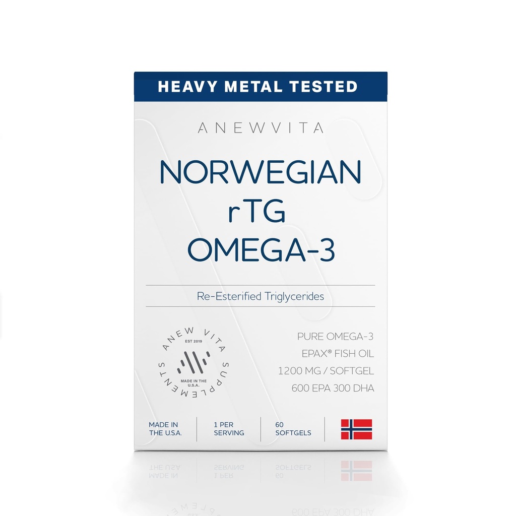 Νορβηγικό rTG Omega 3 ιχθυέλαιο για τον εγκέφαλο και την καρδιά Boost, Τριγλυκεριδικό ιχθυέλαιο Omega 3 συμπληρώματα, 300 DHA 600 EPA Omega 3 Softgels Απαραίτητα λιπαρά οξέα για τα μάτια, δέρμα & αρθρώσεις, 1200mg, 60 εξυπηρετούν