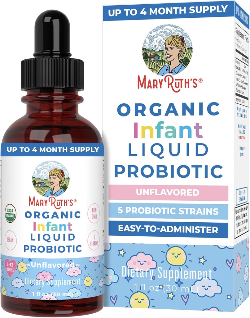 MaryRuth Organics USDA Organic Infant Liquid Probiotic Drops 