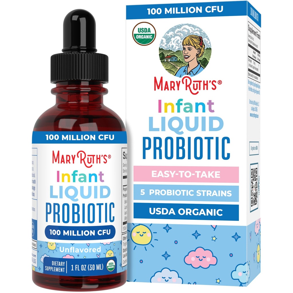 MaryRuth Organics USDA Organic Infant Liquid Probiotic Drops 