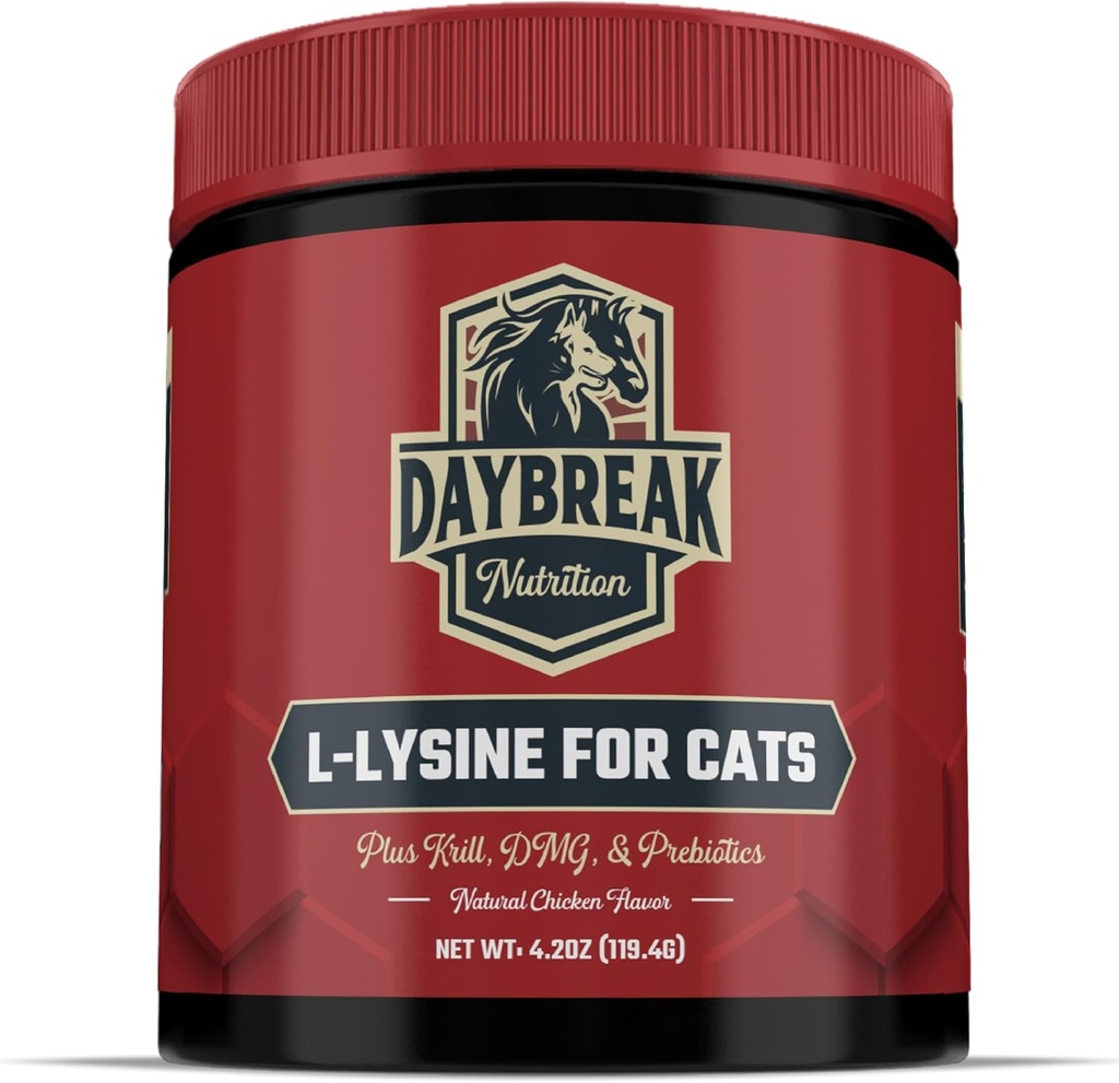 L-Lysine για γάτες και γατάκια - 900 mg L L Lysine Κόνις για γάτες για ανοσία & αναπνευστική υποστήριξη - Συμπλήρωμα γάτας με L-Lysine, Prebiotics, Krill, & DMG για ανοσοποιητικό σύστημα, Eye Health & Φτάρνισμα