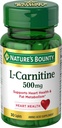 Nature's Bounty L- Carnitine, Υποστηρίζει την υγεία της καρδιάς & το λίπος Μεταβολισμός, συμπλήρωμα αμινοξέων, 500 mg, 30 δισκία