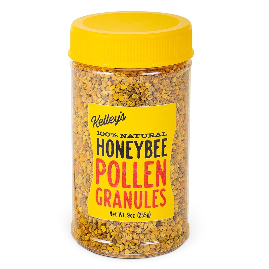 Kelley’s Bee Pollen, 9 oz – 100% Raw Bee Pollen Granules, GO TEXAN Certified – Φυσικά Διατηρημένες βιταμίνες, ένζυμα, αμινοξέα & πρωτεΐνες – Χωρίς γλουτένη, μη ΓΤΟ, Παλαιό & Κετό Φιλικό