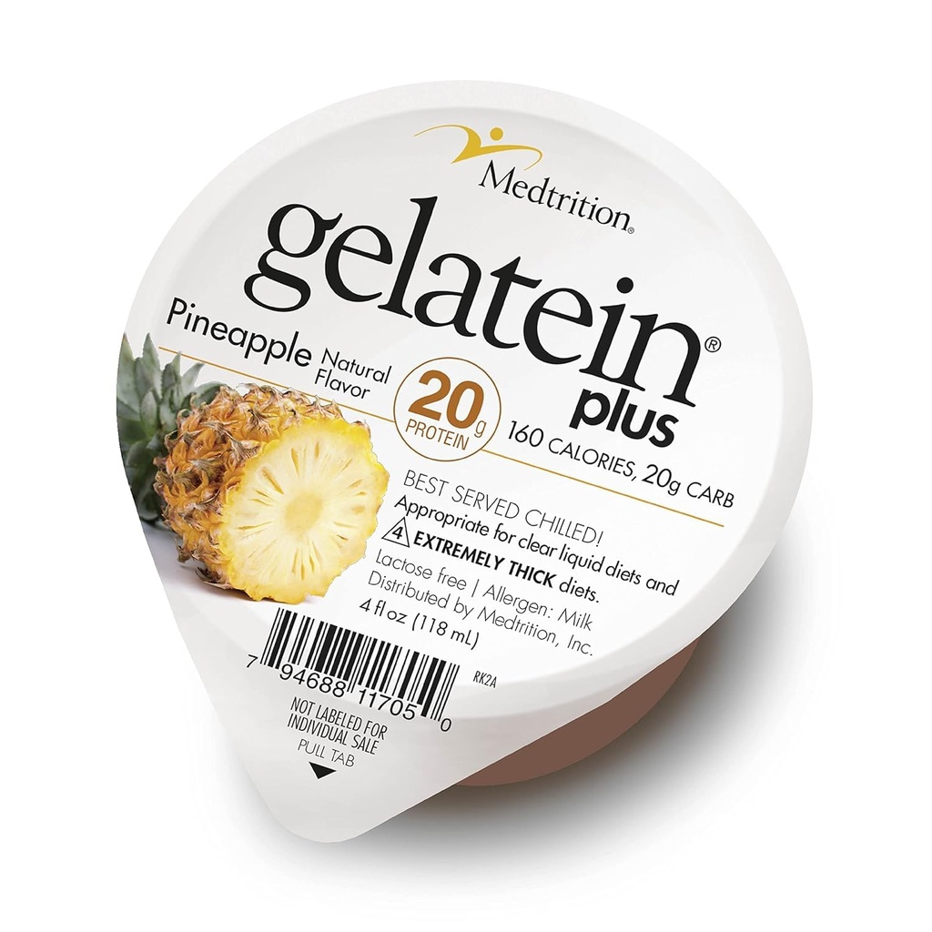 GelaTein Plus Ανανάς: 20 γραμμάρια πρωτεΐνης. Ιδανικό για Καθαρές Υγρές Δίαιτες, Καταποθεί Δυσκολίες, Διύλιση και Ογκολογία. Μεγάλη προ ή μετά την προπόνηση σνακ. (36 Pack) ...