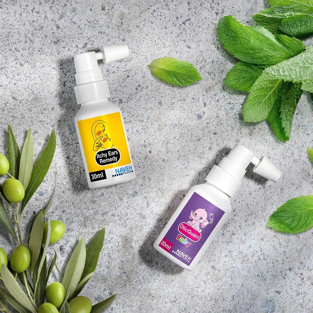 NAVEH PHARMA Ιχθύα Αυτιά Καθαρισμός και Itch Relief (1 fl oz) + NAVEH PHARMA Otic gaurd Baby (1 fl oz)