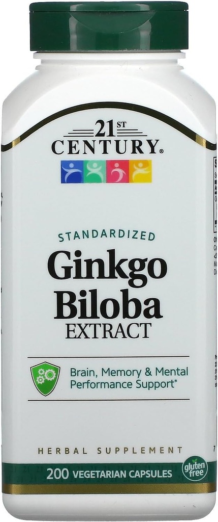 21ος αιώνας εκχύλισμα Ginkgo Biloba Veg-Capsules, 200-Count (21687)