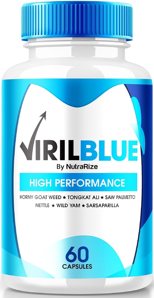 VirilBlue κάψουλες για άνδρες, Viril Blue Ανδρικό συμπλήρωμα, Όλα-Φυσική Φόρμουλα για την υποστήριξη της απόδοσης και της εμπιστοσύνης, Premium Διατροφή για τη συνολική υγεία, Επίσημη αναθεώρηση χάπια (60 κάψουλες)