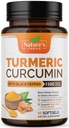 Turmeric Curcumin Supplement Complex - BioPerine Black Pepper Extract Advanced Absorption Curcuminoids for Nature's Joint Support - Antioxidant Herbal Supplement for Women & Men, Non-GMO - 60 Softgels