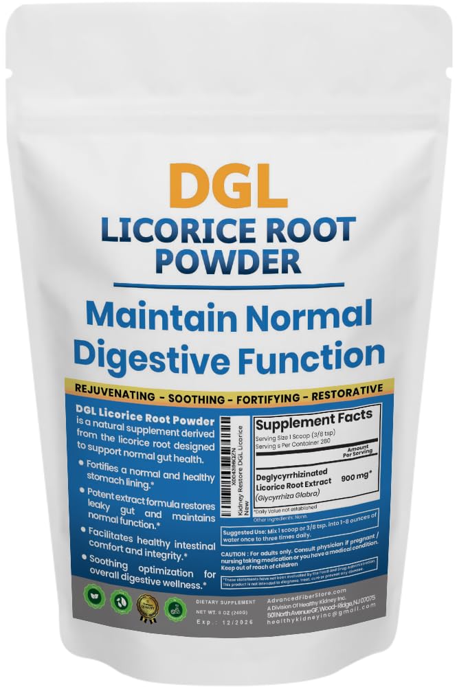 DGL Licorice συμπλήρωμα: Υποστηρίζει Digestive Υγεία, υποστήριξη Gut Lining, DGL σκόνη για την ευεξία, Licorice Root Extract σκόνη, 140 σερβ.