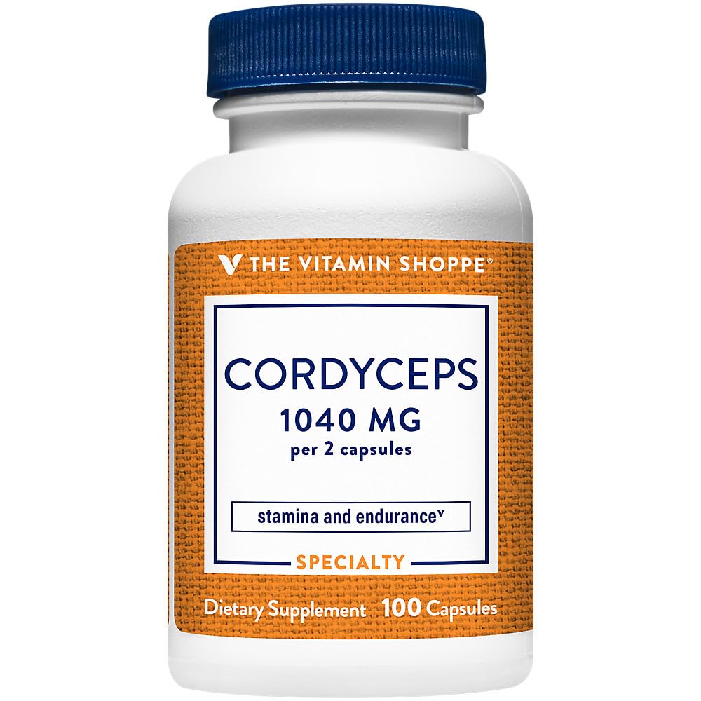 Το συμπλήρωμα μανιταριών Vitamin Shoppe Cordyceps 1.040MG, υποστηρίζει την Stamina και την αντοχή (100 κάψουλες)