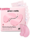 Βραβείο χάριτος & stella Winning Under Eye Mask - Μειώστε τους Σκοτεινούς Κύκλους, Puffy Eyes, Undereye Τσάντες, Ρυτίδες - Gel Under Eye Patches - Δώρα για Φιλενάδα - Vegan Cruelty-Free Self Care (48 Ζευγάρια, Pink)