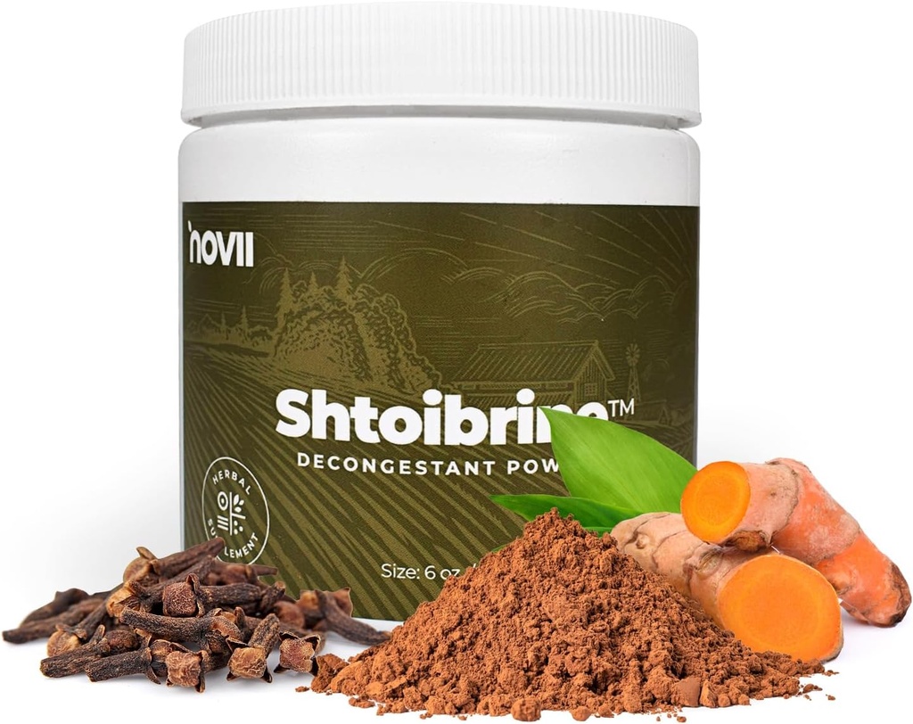 Novii Shtoibrine Αποσυμφορητική Σκόνη για την ανακούφιση του κόλπου - 100% Φυσική Αποσυμφορητικό του φυτού - Στοματική Φυσική Θεραπεία για τη Συμφόρηση & Mucus Relief - Kosher Πιστοποιημένο Αποσυμφορητικό του στήθος - 6oz