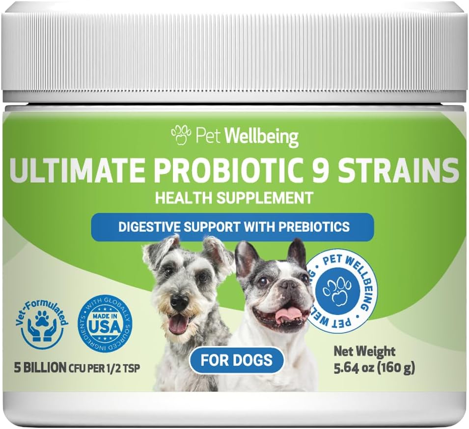 Pet Wellbeing - Ultimate Probiotic 9 Strains for Cats and Dogs - Φυσική Υποστήριξη για την Πέψη και την Ουρολοίμωξη Υγεία 160 Grams.