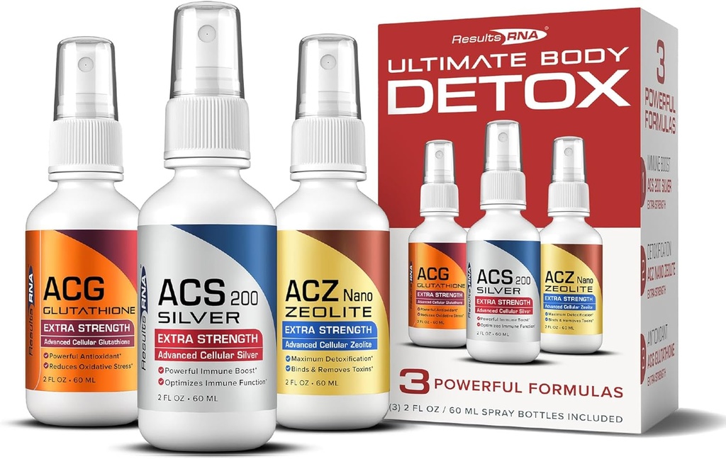 Αποτελέσματα RNA – Ultimate Body Detox Extra Strength System – ACS 200 Silver/ACZ Nano Zeolite/ACG Η γλουταθειόνη είναι κλινικά (2 oz - 30 εξυπηρετούν - 2.000mg)