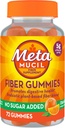 Metamucil Fiber Gummies for Adults, No Sugar Added Orange Flavor, 5g Plant Based Prebiotic Fiber Supplement Blend, 72 Count