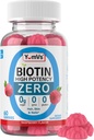 Biotin Gummies Sugar Free – 5.000 mcg Υψηλής ισχύος βιοτίνη για τα μαλλιά, δέρμα & νύχια – Zero Ζάχαρη, μη-GMO, Χωρίς γλουτένη, Vegan Raspberry Gummies – 60 Count