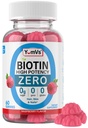 Biotin Gummies Sugar Free – 5.000 mcg Υψηλής ισχύος βιοτίνη για τα μαλλιά, δέρμα & νύχια – Zero Ζάχαρη, μη-GMO, Χωρίς γλουτένη, Vegan Raspberry Gummies – 60 Count