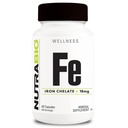 NutraBio Iron Supplement (18mg) - Iron Bisglycinate Supplements for Men and Women - Ferrous Bisglycinate Chelate, Supports Red Blood Cell Health, 60 Capsules