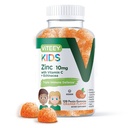 Viteey Zinc for Kids Gummies 10mg, με βιταμίνη C & Echinacea - Ανοσολογική Υποστήριξη, Ισχυρό Φυσικό Αντιοξειδωτικό, Παιδικό Συμπλήρωμα Βιταμίνης Ψευδάργυρου - Vegan, Ζελατίνη Δωρεάν - Νόστιμο Μασώμενα Gummy Πορτοκαλί Γεύση
