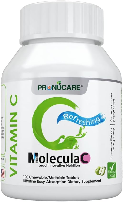 Βιταμίνη C 100 mg Buccal Lozenge Tablets – Slow- Disolving, Controlled Release & Fast Aπορρόφηση, Natural Apple, Immune Boost, Antioxidant & Anti-Aging, Sugar- Free, 100 CT