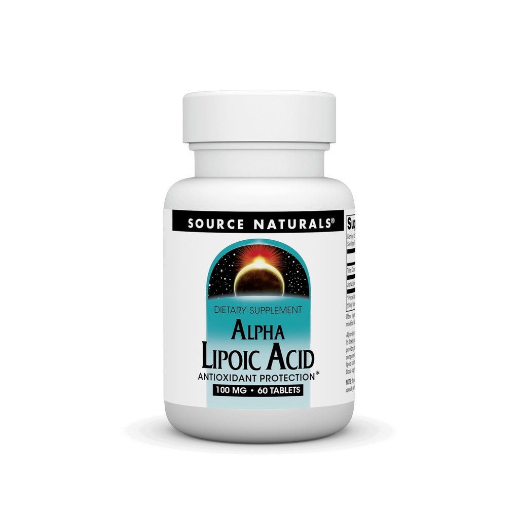 Source Naturals Το Alpha Lipoic Acid υποστηρίζει τον υγιή μεταβολισμό της ζάχαρης, τη λειτουργία του ήπατος και την παραγωγή ενέργειας* - 100 mg - 60 δισκία