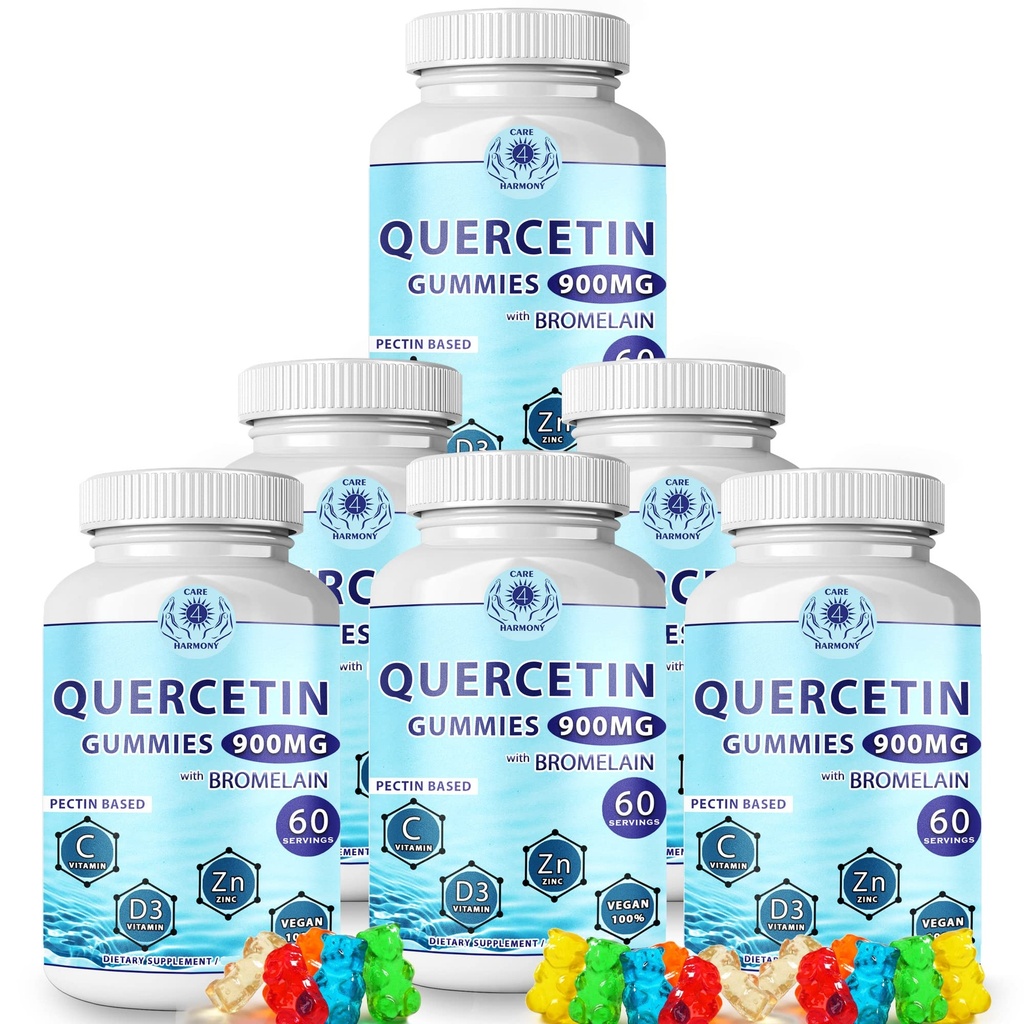 Quercetin Gummies - Quercetin με Bromelain Vitamin C + Zinc Vitamin D3 – Chewable Quercetin 900mg Συμπληρώματα - Quercetin για Παιδιά και Ενήλικες (6)