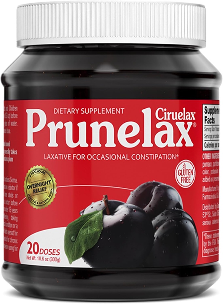 Prunelax/ Ciruelax Κανονική δύναμη Laxative Jam - Χωρίς γλουτένη Φυσικό συστατικό Laxative για περιστασιακή δυσκοιλιότητα - 10. 6 Oz