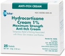 Globe (Box 25 Hydrocortisone 1% Maximum Strength Cream, (0,9g Packet) Anti-Itch Cream for Redness, Swelling, Iching, Rash, Bug Bites, Eczema, More