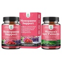 Bundle of Menopause Supplement for Night Sweats, Hot Flashes & Mood Swings with Dong Quai, Chaste Berry & Black Cohosh Root and Saw Palmetto for Women 500mg DHT Blocker with Maca Root & Biotin
