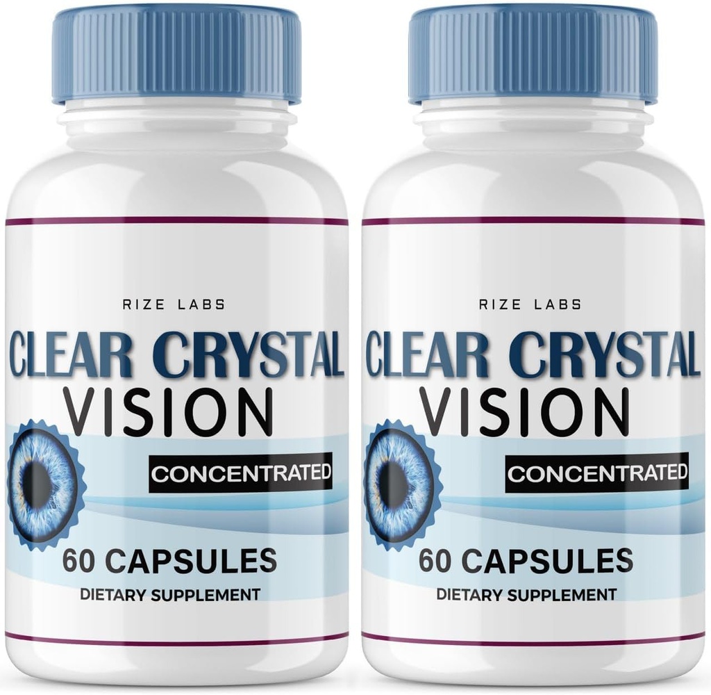 rize labs (2 Pack) Clear Crystal Vision Supplement, Clear Crystal Vision for Thurry Eyes, ClearCrystal Vision to Support Healthy Eye Functions, Clear Crystal Vision Formula Κριτικές (120 Κάψουλες)
