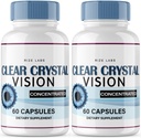 rize labs (2 Pack) Clear Crystal Vision Supplement, Clear Crystal Vision for Thurry Eyes, ClearCrystal Vision to Support Healthy Eye Functions, Clear Crystal Vision Formula Κριτικές (120 Κάψουλες)