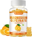 Glycinate Gummys μαγνήσιο 1000mg με L-Θρεονικό μαγνήσιο, Chelated Μαγνήσιο Κάλιο Συμπλέγματος συμπλήρωμα με VitD, B6, CoQ10, Ασβέστιο, Υποστηρίζει για τη μνήμη, την ηρεμία, Mood - 90 Gummies Orange