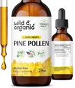 Άγρια & οργανικά Pine Pollen Βάμμα - Αντιοξειδωτικό & Ανοσοποιητική Υποστήριξη - Pine Pollen Extract Drops - Vegan, Ζάχαρη & Αλκοόλ-ελεύθερο συμπλήρωμα υγρού - 2 fl oz