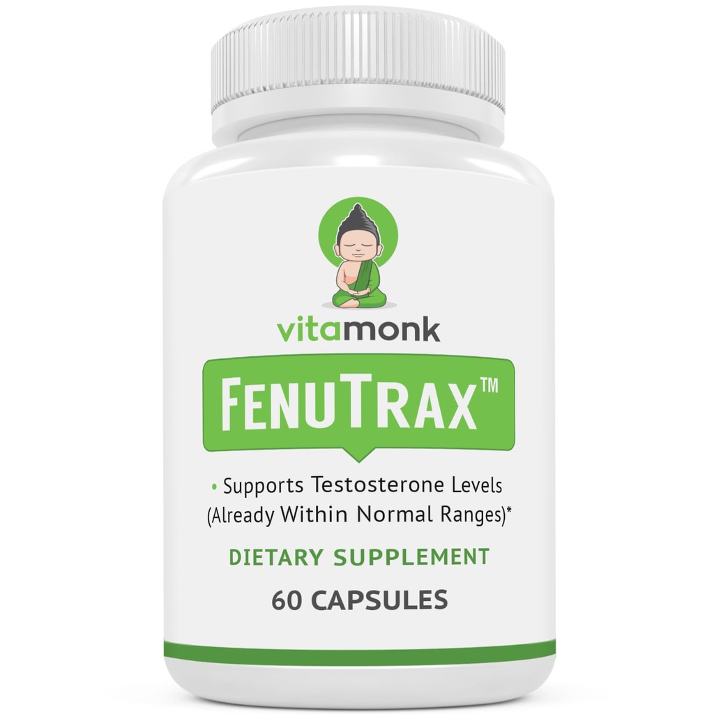 VitaMonk FenuTraxTM Fenugreek Extract Ισχυρό 50% Εκχύλισμα σπόρων μοσχοσίταρου Τυποποιημένο για το Fenuside - High Furostanol Glycoside και Sapoin Content When Compare to Testofen - 60 Κάψουλες