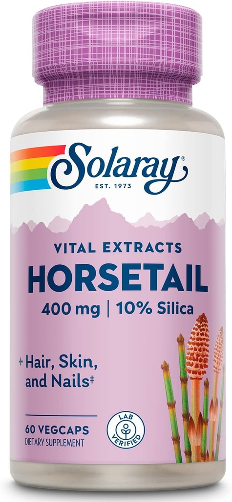 SOLARAY Guaranteed Potency Horsetail Aerial Extract, Veg Cap (Btl-Plastic) 400mg | 60ct
