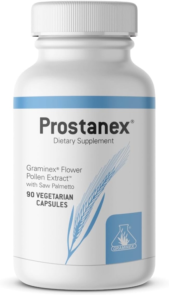 Graminex Prostanex - Συμπλήρωμα υγείας Prostate Flower Pollen Extract, Saw Palmetto - Υποστήριξη για τον έλεγχο της ουροδόχου κύστης και την ουρολοίμωξη, εκχύλισμα σίκαλης Pollen Made in USA, 90 Vegetarian Caps