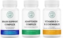Ζωτικότητα & Ευεξία μυαλού Trio Bundle - Brain Support Complex, Adaptogen Complex, και βιταμίνη D3+K2