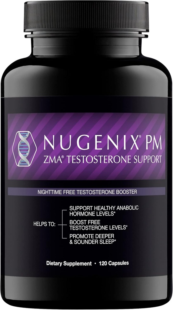 Nugenix PM ZMA - Nighttime Free Testosterone Booster και υποστήριξη ύπνου, 120 Count