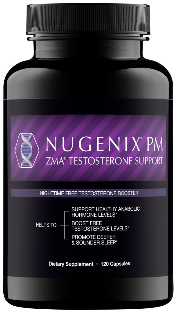 Nugenix PM ZMA - Nighttime Free Testosterone Booster και υποστήριξη ύπνου, 120 Count