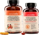 NatureWise Κουρκουμίνη Turmeric 2250mg & Vitamin B Complex για γυναίκες και άνδρες - 150 Softgels Cellular Energy Ψυχική Καθαρότητα Υποστήριξη