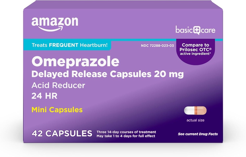 Mini Capses 20 mg, Acid Reducer, 24HR Heartburn Relief, 42 Count Pack