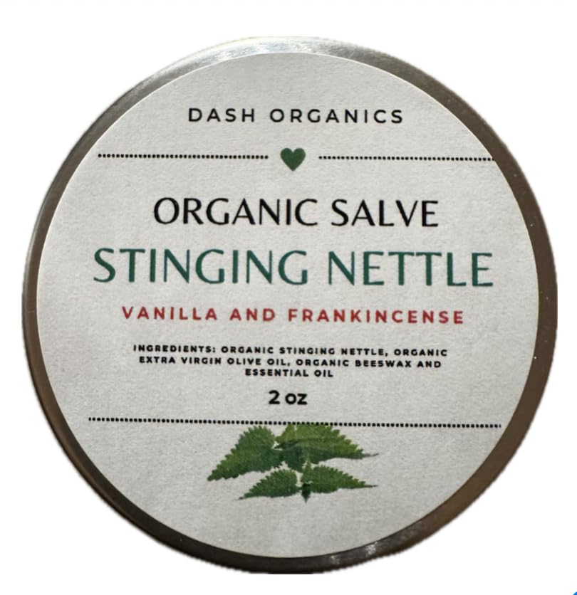 DASH ORGANICS Organic Stinging Nettle Salve | Vanilla & Frankincense Scented | 2oz Herbal Cleansing Balm | Mineral Balm