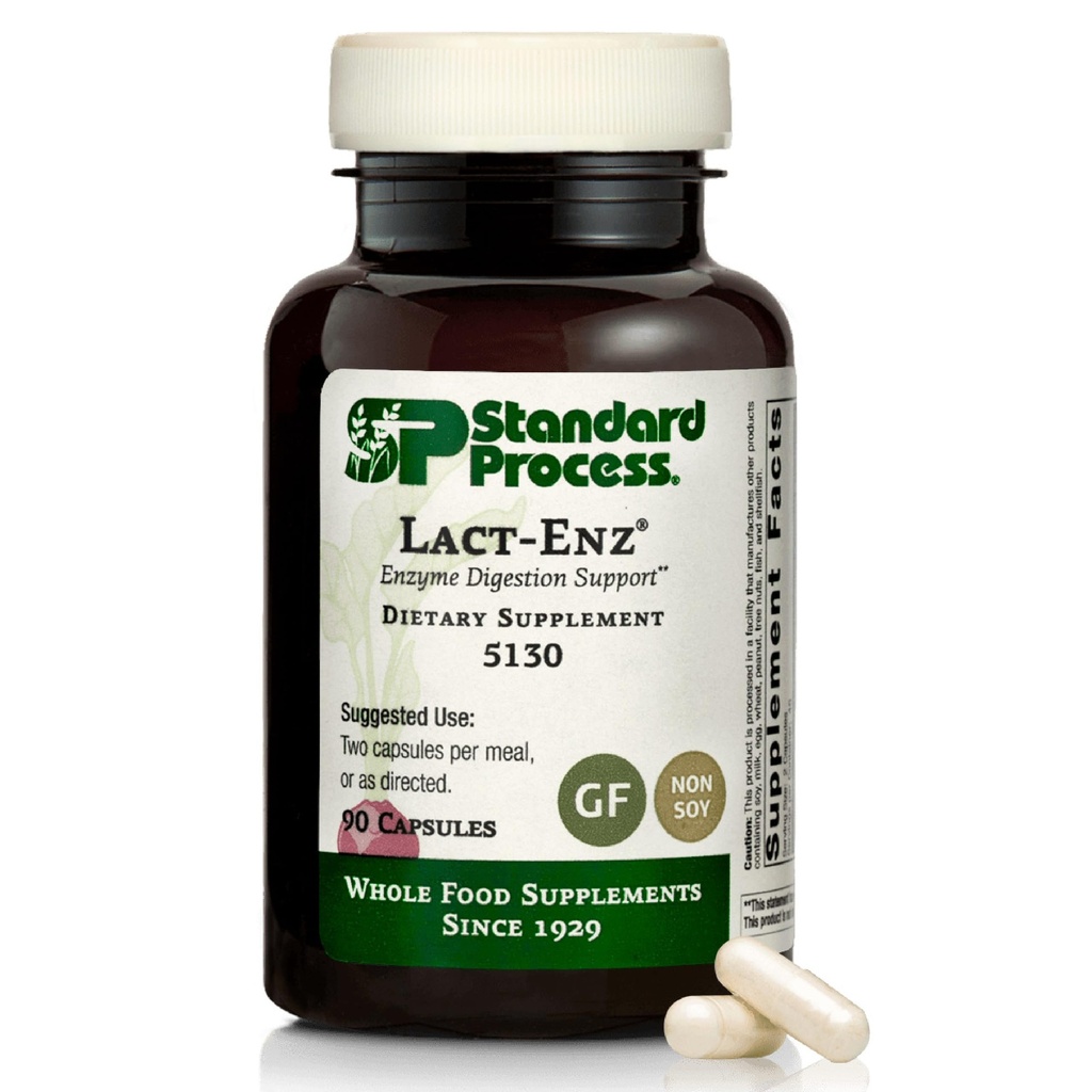 Standard Process Inc. Lact-ENZ - Ολόκληρη υποστήριξη ανοσοποιητικών τροφίμων, Digestion και Digestive Υγεία με Bifidobacterium Longum, Cellulase, Protease, Amylase, Lipase, Maltodextrin και περισσότερα - 90 κάψουλες